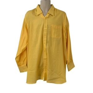 Hamilton Since 1883 Dec 14 Men's Yellow Long Sleeve Button Down Shirt Size XL